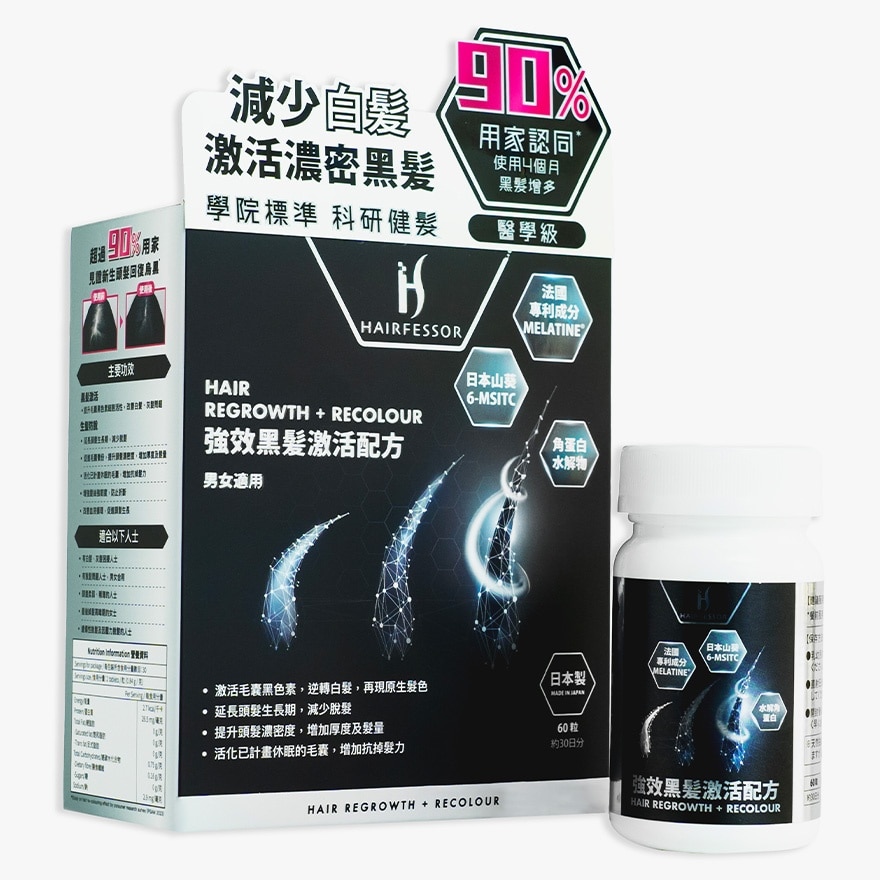 HAIRFESSOR HAIR REGROWTH + RECOLOUR 60PC | Health foods and