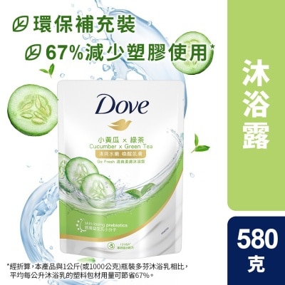 DOVE DOVE BODY WASH REFILL PACK 580G - AQUA