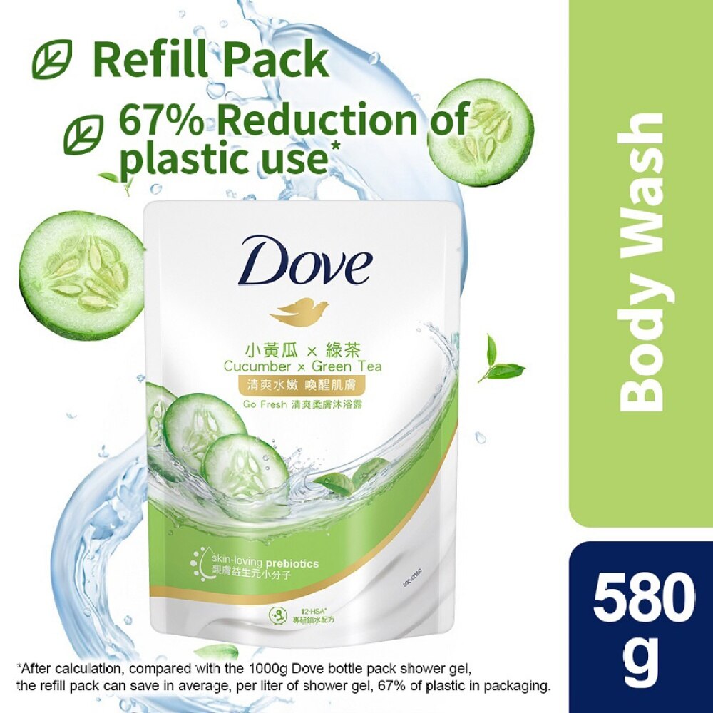 DOVE DOVE BODY WASH REFILL PACK 580G AQUA Body Watsons Hong Kong