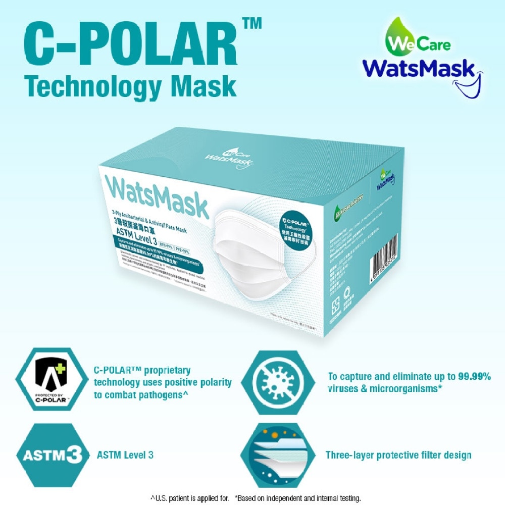 WATSMASK C-POLAR™正極性殺菌滅毒口罩 (成人適用)