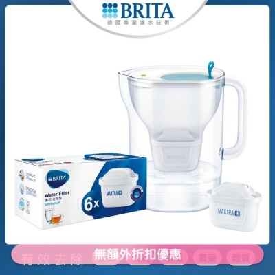 BRITA MARELLA XL 3.5L 滤水壶 (白色) 及MAXTRA+ 全效滤芯 (六件装) (商家直送-6个工作天内送到府上; 满$300 免运费)