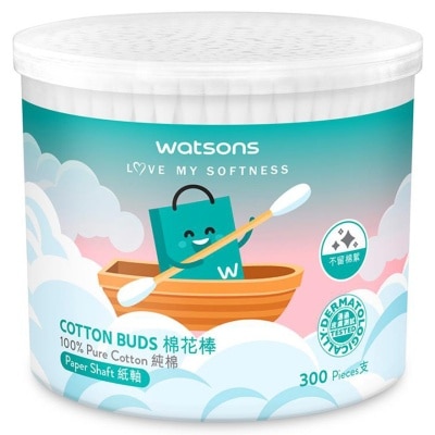 WATSONS WATSBAG PAPER SHAFT COTTON BUDS 300S