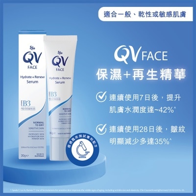 QV QV FACE HYDRATE + RENEW SERUM 30G