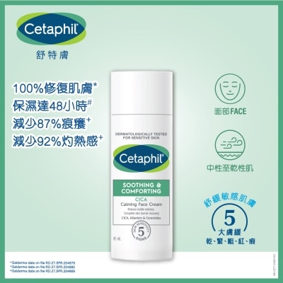 CETAPHIL CETAPHIL SOOTHING & COMFORTING CICA CALMING FACE CREAM 45ML