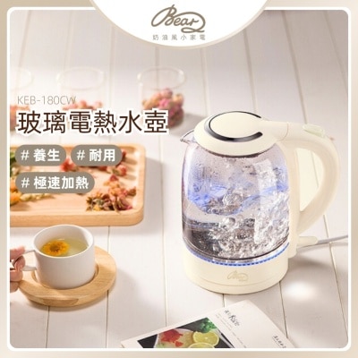 BEAR 玻璃电热水壶 1.7L KEB-180CW (商家直送-6个工作天内送到府上)
