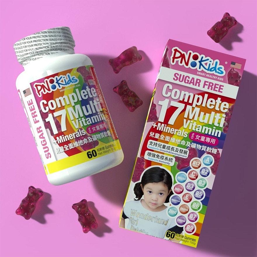 PNKIDS COMPLETE 17 MULTIVITAMIN + MINERALS (GIRLS) 60S