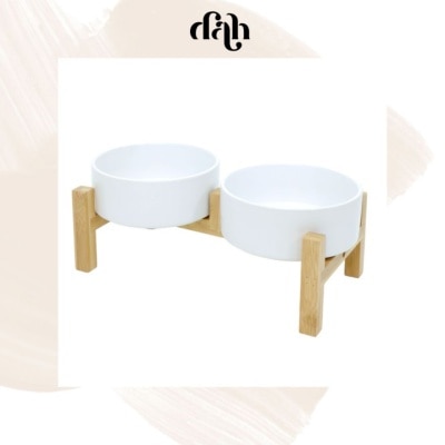 DAH Elevated Ceramic Feeding Bowl with Wooden Frame｜Buy upon $399 get cat house(Supplier Delivery – within 5 working days)