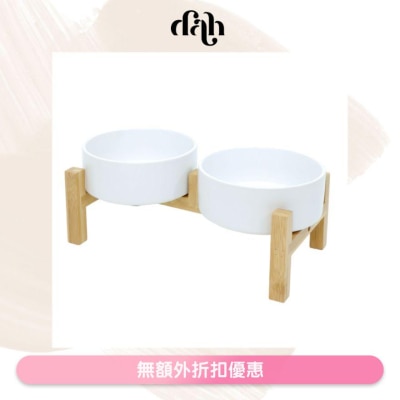 DAH Elevated Ceramic Feeding Bowl with Wooden Frame｜Buy upon $399 get cat house(Supplier Delivery – within 5 working days)