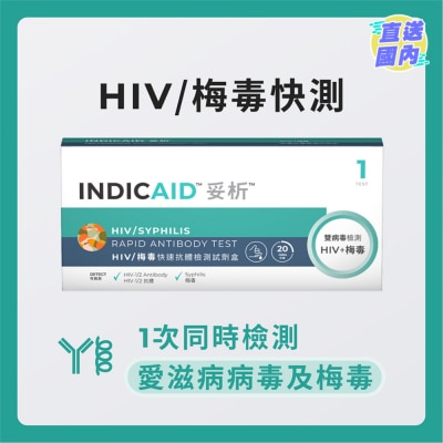 INDICAID 妥析HIV/ 梅毒快速檢測試劑盒