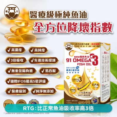 TOKUGAWA 91 OMEGA3 FISH OIL 120S