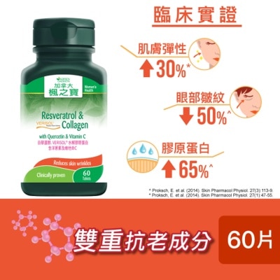 加拿大AG「楓之寶」 白藜蘆醇.VERISOL®水解膠原蛋白 (60片)