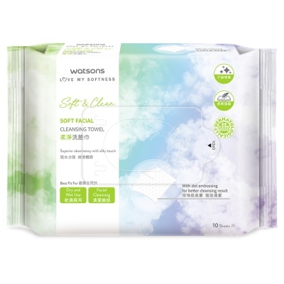 WATSONS WATSONS SOFT FACIAL CLEANSING TOWEL 10S