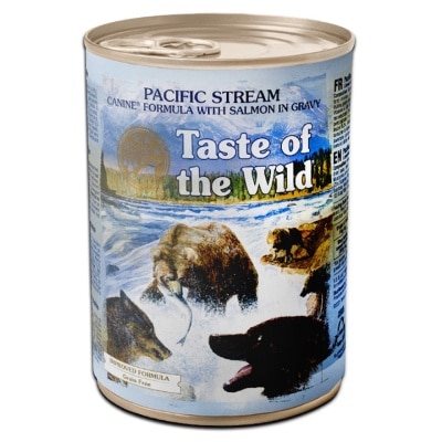 TASTE OF THE WILD 無穀物狗罐頭主食罐 湯汁煮三文魚粒(成犬糧) 390G｜買滿指定金額$200$300$400送精美禮物1份｜狗罐頭 ($300免運;商家直送-5個工作天內送到府上)