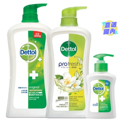 DETTOL 滴露经典松木沐浴露及ProFresh清爽保湿沐浴露 绿茶与茉莉花香950g优惠装