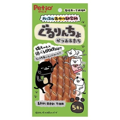 PETIO Hustle Snack Laboratory Bonito & Cod Twisted Stick Cat Treats 5p｜Spend $200, $300 or $400, get 1 gift(FREE DELIVERY UPON $300; SUPPLIER DELIVERY–5 WORKING DAYS)