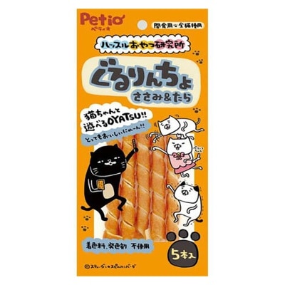 PETIO Petio 雞柳肉&鱈魚扭紋條 貓小食 5條｜買滿指定金額$200$300$400送精美禮物1份($300免運;商家直送-5個工作天內送到府上)