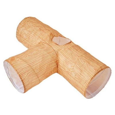 PETIO necoco Wood Grain Shaka Shaka Cat Tunnel (Three-pronged)｜Spend $200, $300 or $400, get 1 gift(FREE DELIVERY UPON $300; SUPPLIER DELIVERY–5 WORKING DAYS)