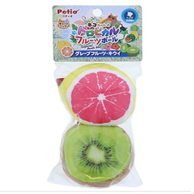 PETIO Petio熱帶水果 貓草玩具球 (西柚&奇異果  2個裝)｜買滿指定金額$200$300$400送精美禮物1份($300免運;商家直送-5個工作天內送到府上)