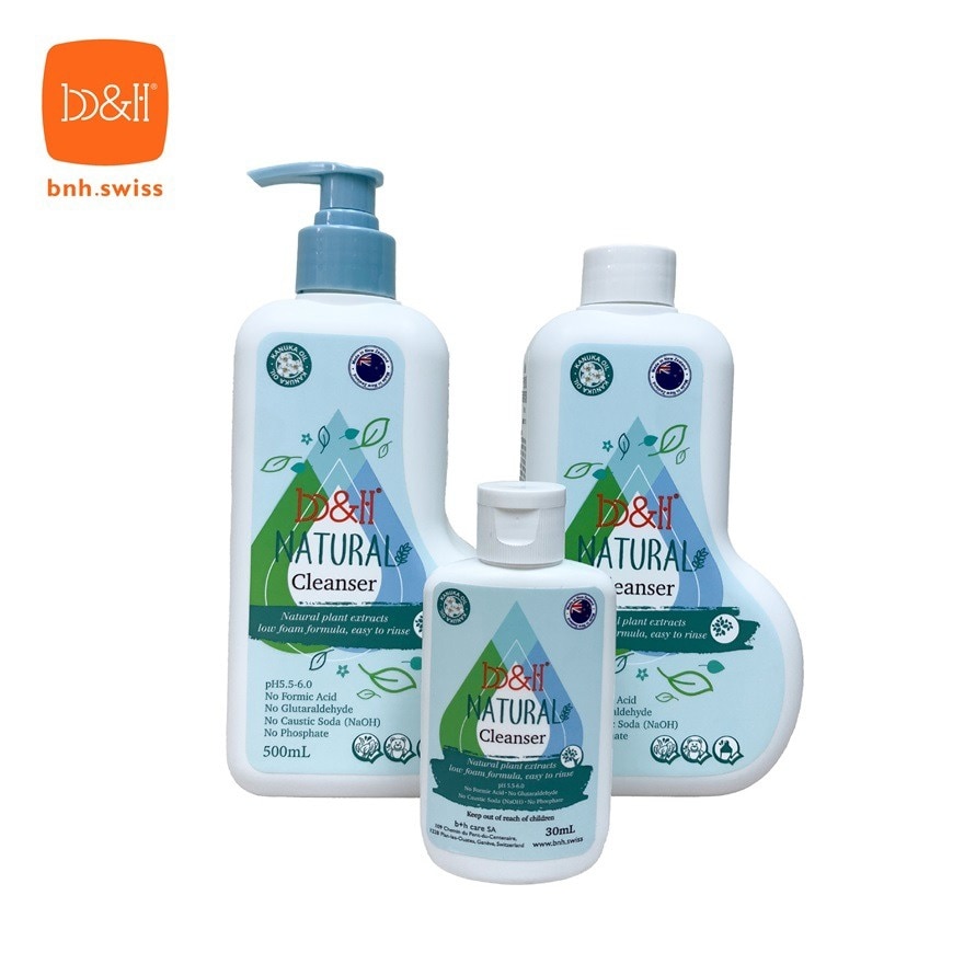 b&h Natural Cleanser for Baby Accessories, fruits & Vegetables Value Pack (500ml pump + 500ml refill + 30ml travel pack) (Made in New Zealand)