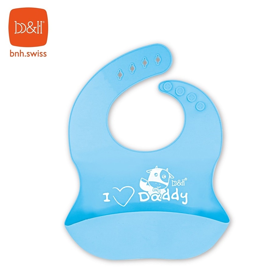 b&h Silicon Bib - Blue (I Love Daddy)