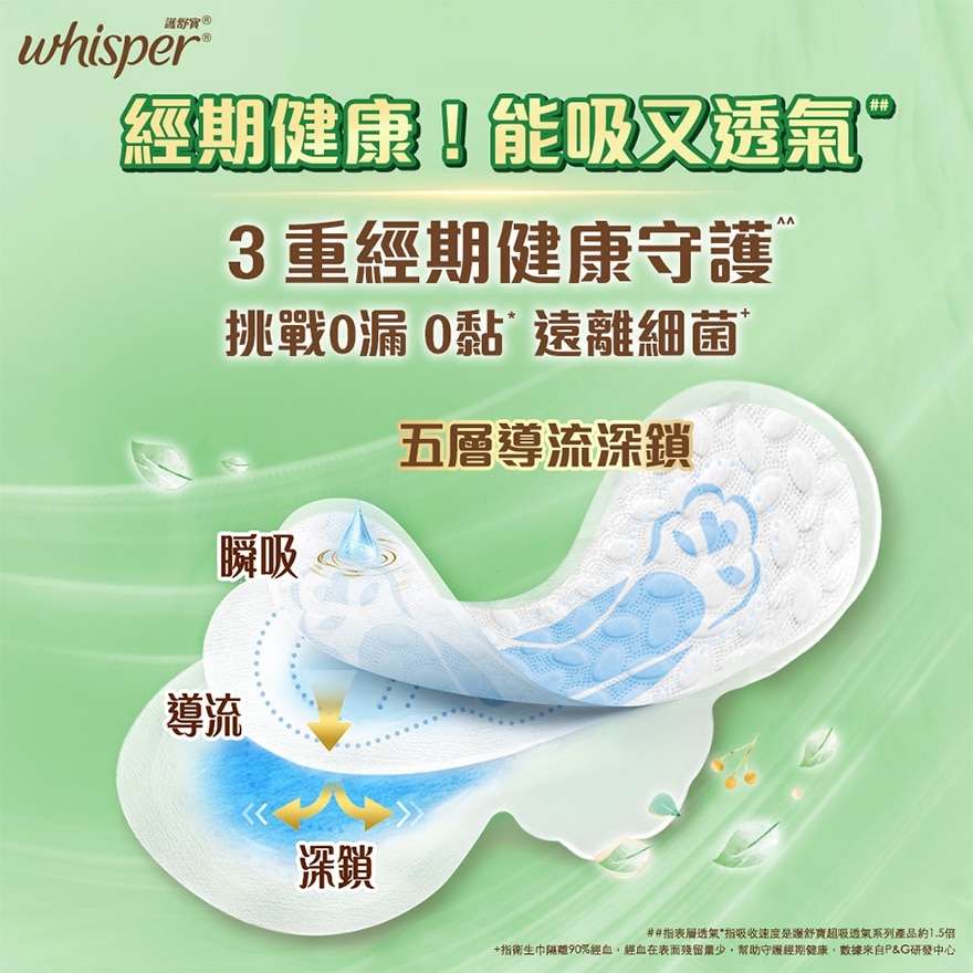 Whisper Air Dry Fresh 纯棉护垫32cm 16片