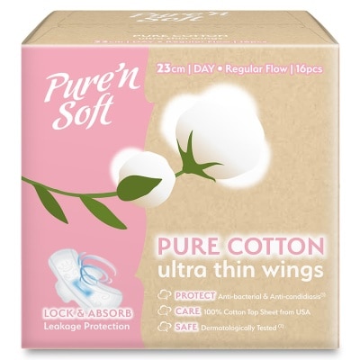 PURE'N SOFT PURE'N SOFT PURE COTTON ULTRA THIN WINGS 23CM
