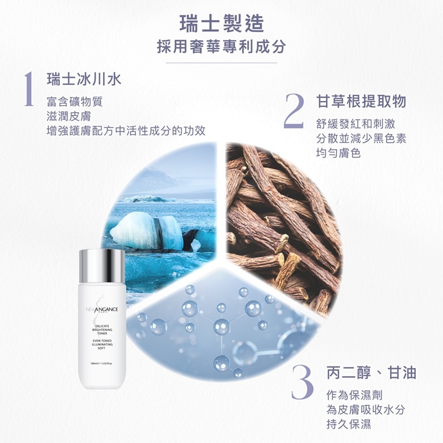 鑽白冰川亮膚水