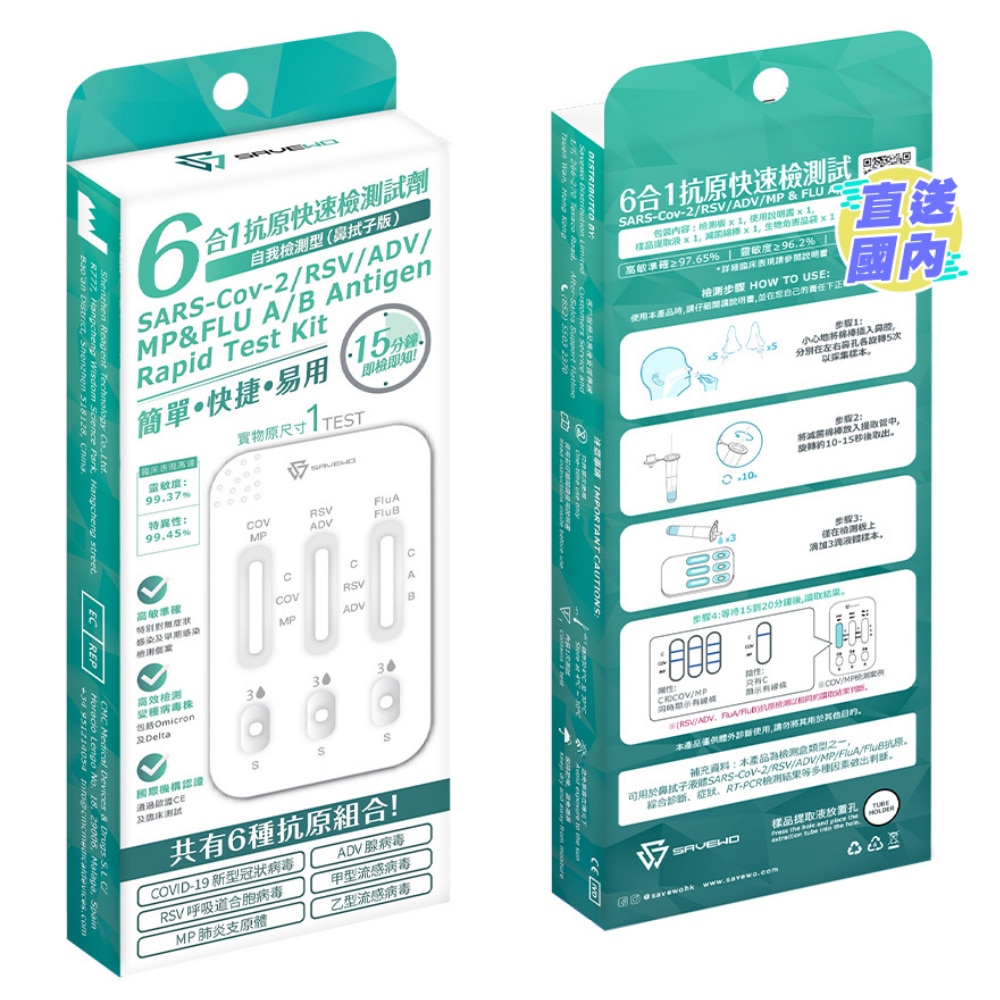 6 SARS-COV-2/RSV/ADV/MP&FLU A/B RAPID TEST KIT