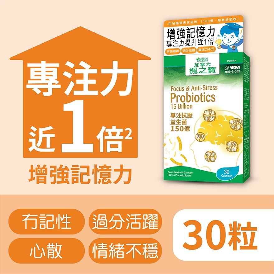 專注抗壓益生菌 150億 (30粒)