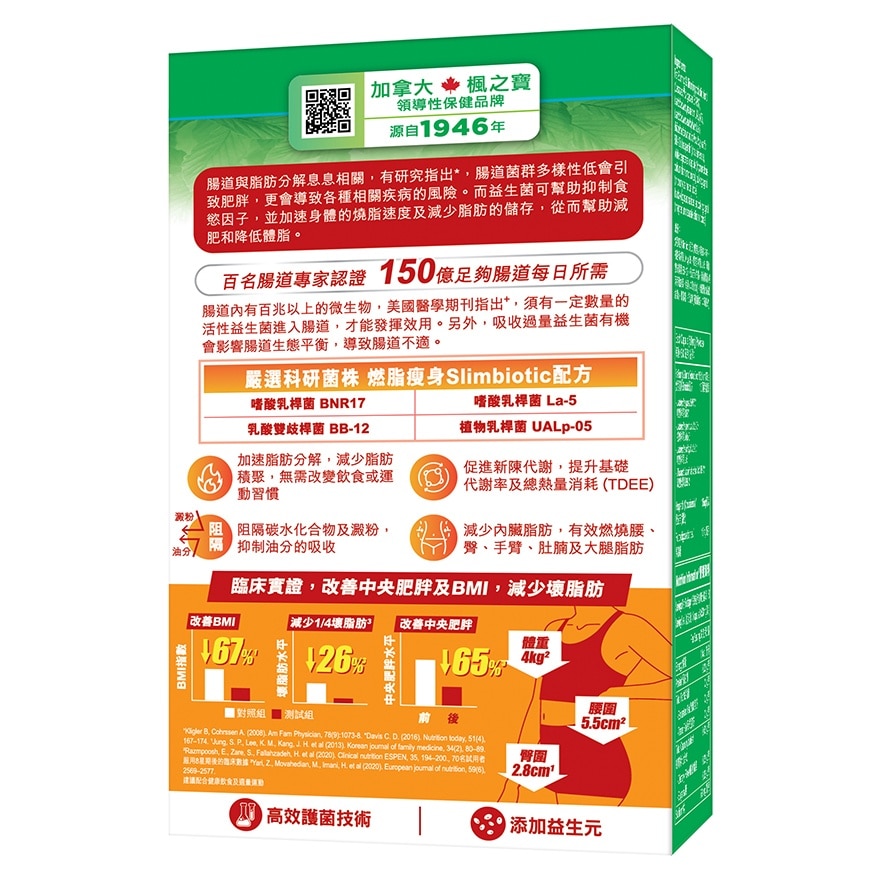 燃脂瘦身益生菌 150亿 (30粒)
