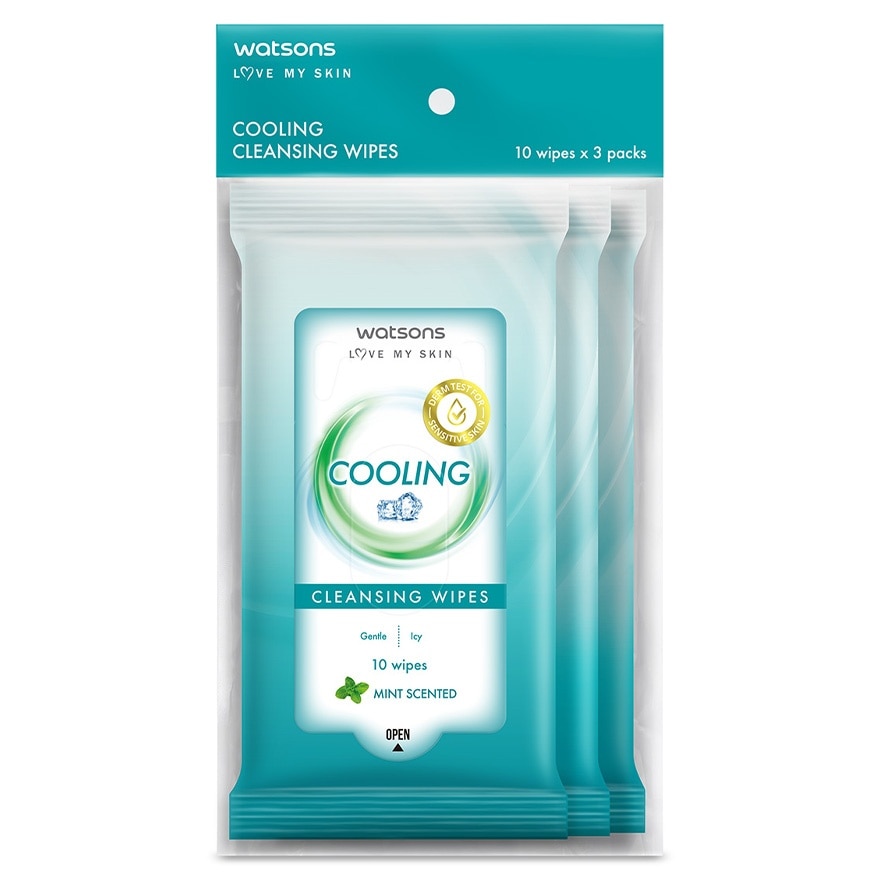 冰涼抗菌潔淨柔濕巾10片3包裝