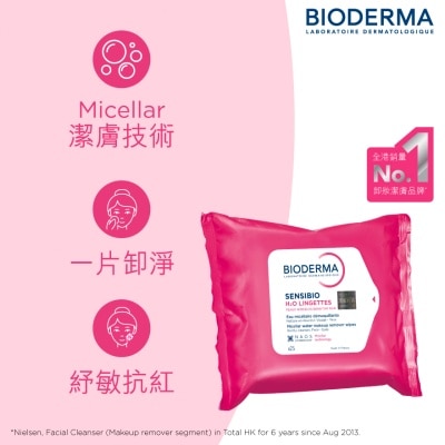 BIODERMA - 紓敏卸妝潔膚濕巾