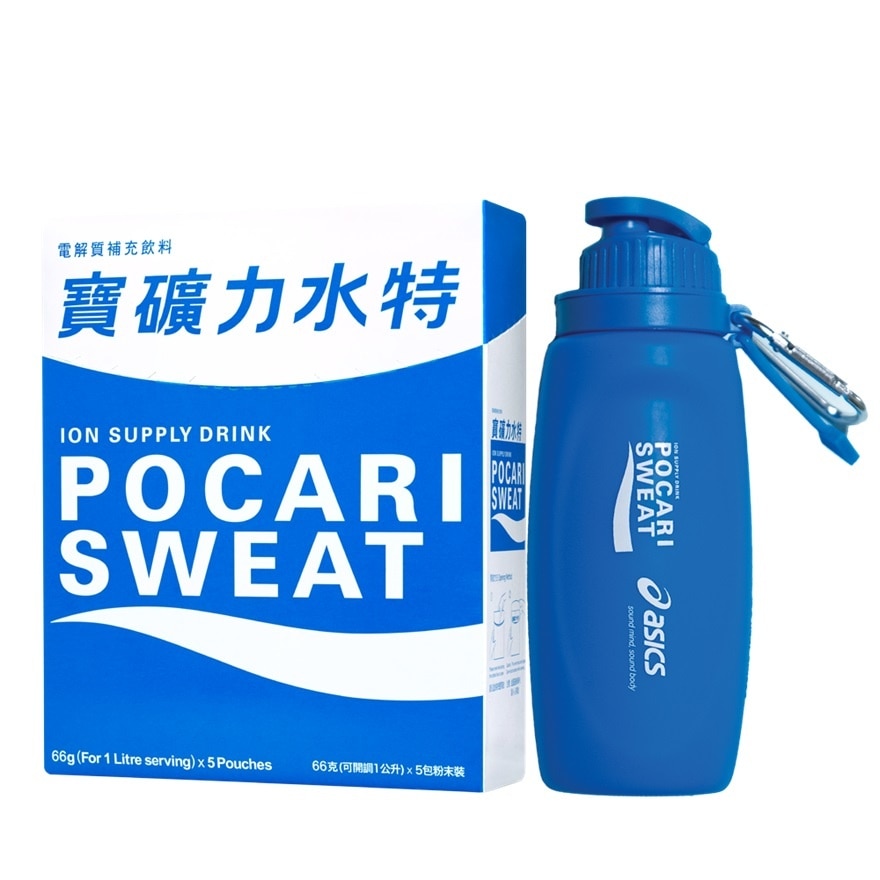 POCARI SWEAT POWDER 66G + ASICS SOFT WATER FLASK COMBO PACK