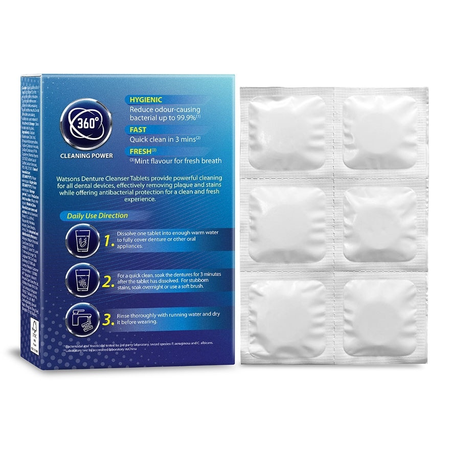 屈臣氏假牙清潔錠