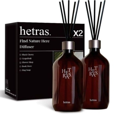 HETRAS 高級室內香氛擴香瓶兩支裝-酒店木香