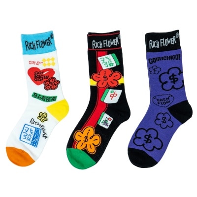 RICH FLOWER 有钱花长袜3对装