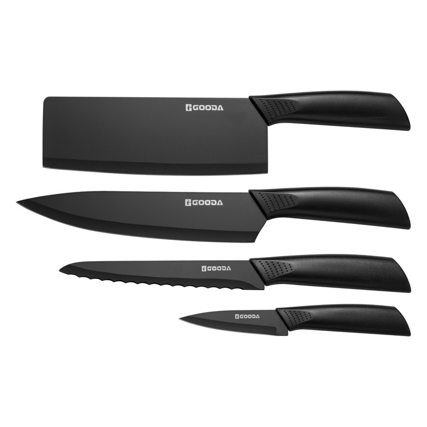 5件套厨房刀具+分类砧板连刀座