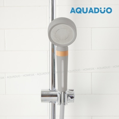 AQUADUO 花系加宽版 灰色除氯沐浴过滤花洒头 (连滤芯) SF-S580W-GY (商家直送-5个工作天内送到府上;满$500免运)