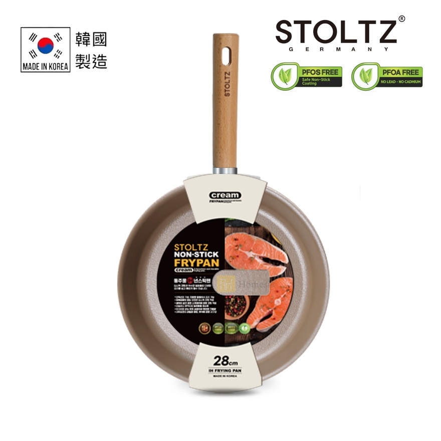 Cream 28cm Frypan (Applicable with Induction and Gas) CRNTLF-28 (SUPPLIER DELIVERY-5 WORKING DAYS; FREE DELIVERY UPON $500)