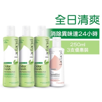 LACTACYD 令肤适全日清爽女性洁肤液 250毫升3支
