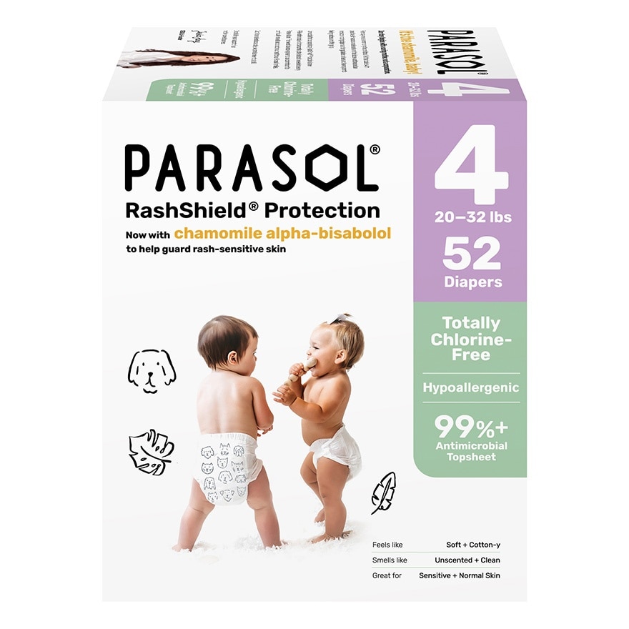 美國 Clear+Dry™ 超透氣水凝尿片 (4號/大碼, 52片)