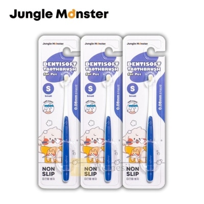 Jungle Monster - Dentisoft 小型犬 / 貓咪 極細密軟毛寵物牙刷 3件套裝 (商家直送-5個工作天內送到府上;滿$500免運)