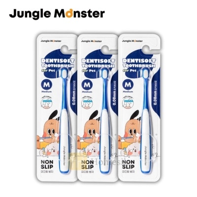Jungle Monster - Dentisoft 中/大型犬 極細密軟毛寵物牙刷 3件套裝 (商家直送-5個工作天內送到府上;滿$500免運)