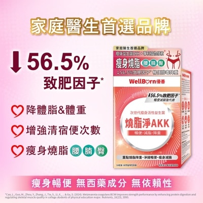 WELLBORN - FAT BURN PROBIOTICS AKK 30S
