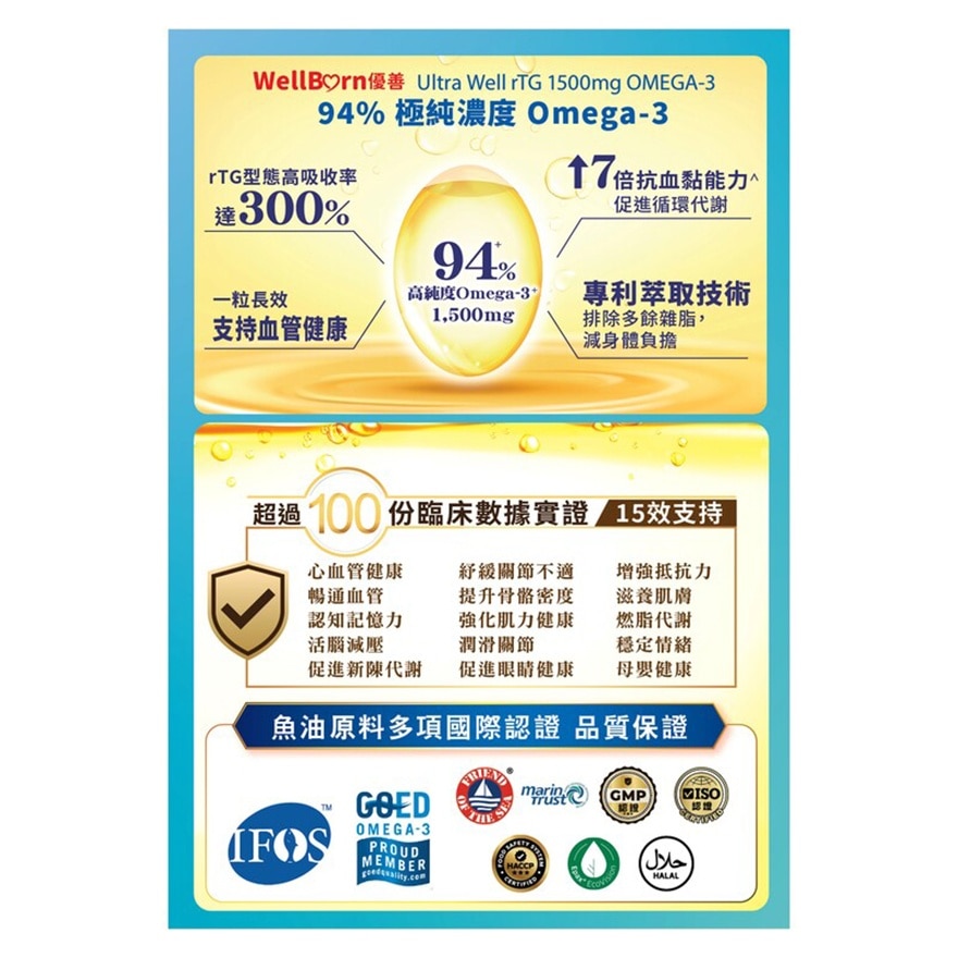 ULTRA WELL RTG 1500MG OMEGA-3 60S