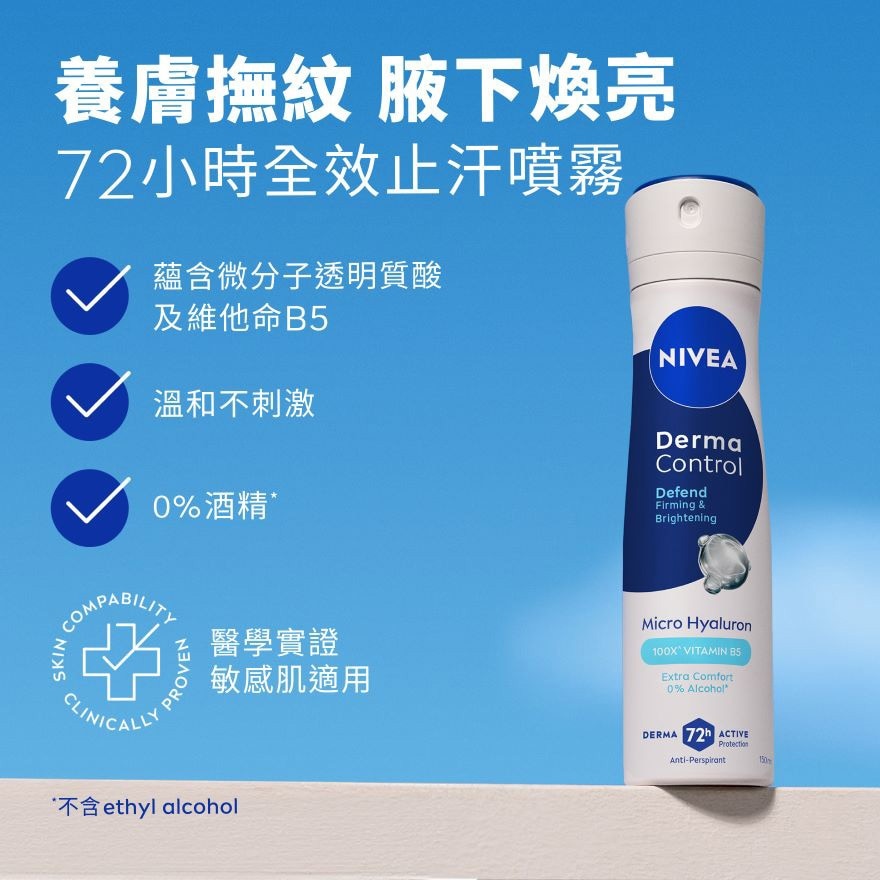 NIVEA DERMA CONTROL透明貿酸養膚撫紋止汗噴霧150ML