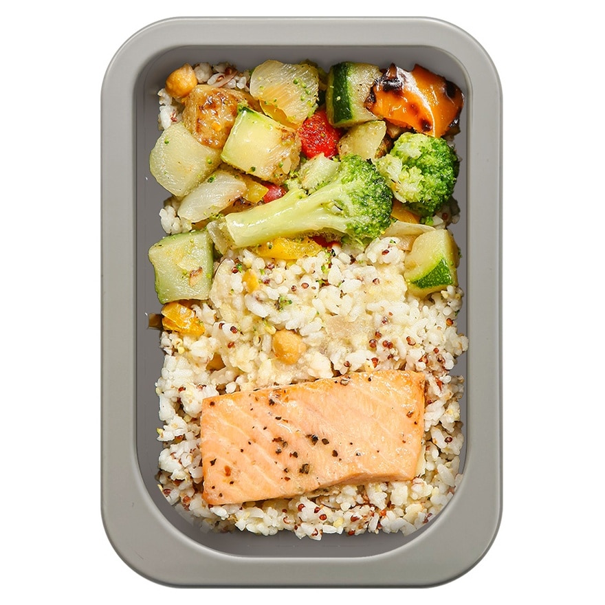 糖尿病护理餐三文鱼鹰嘴豆饭