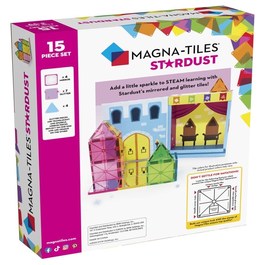 磁力片积木玩具 - 闪亮星尘15块套装