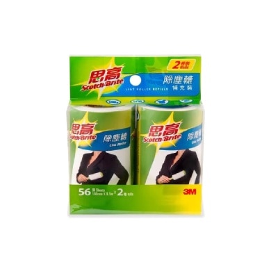 3M - 3M - SCOTCH-BRITE - LINT ROLLER REFILL (56 SHTS/ROLL 2 ROLLS/PK)(836RP-56HK)