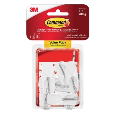 3M - 3M - COMMAND MEDIUM WIRE HOOK VALUE PACK, HOLDS 2 LB (17065-7ES)